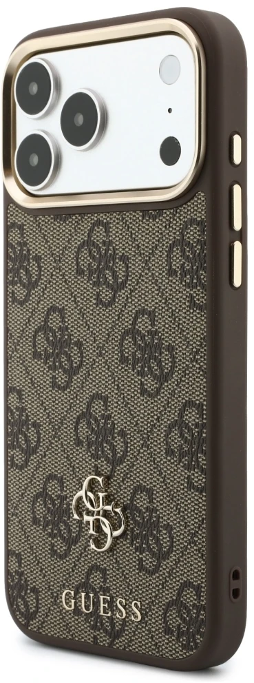 Dėklas Guess 4G su portfelem Magsafe do iPhone 18 Pro / 17 Pro ruda