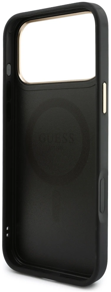 Dėklas Guess 4G su portfelem Magsafe do iPhone 18 Pro Max / 17 Pro Max juoda