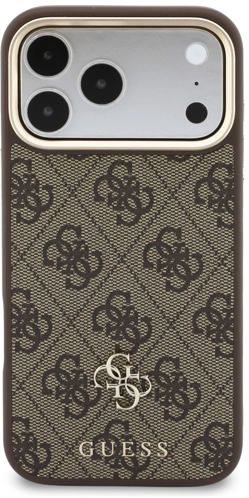 Dėklas Guess 4G su portfelem Magsafe do iPhone 18 Pro / 17 Pro ruda