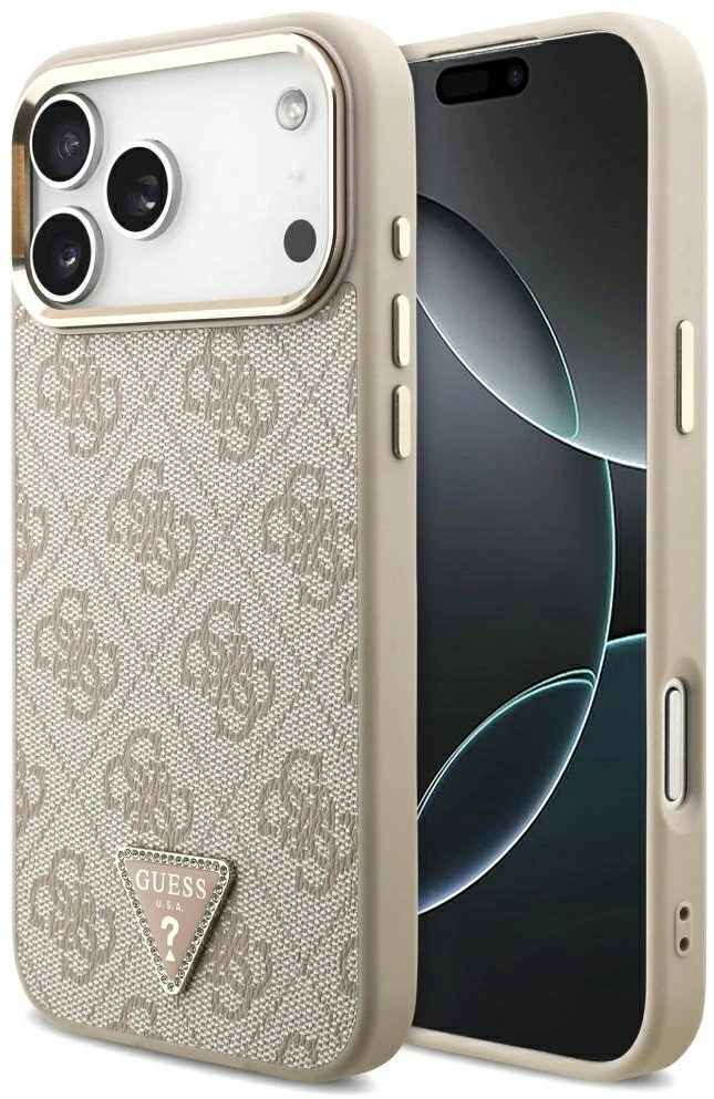 Dėklas Guess 4G Triangle Logo MagSafe Case for iPhone 17 Pro Max / 18 Pro Max - Rose Gold