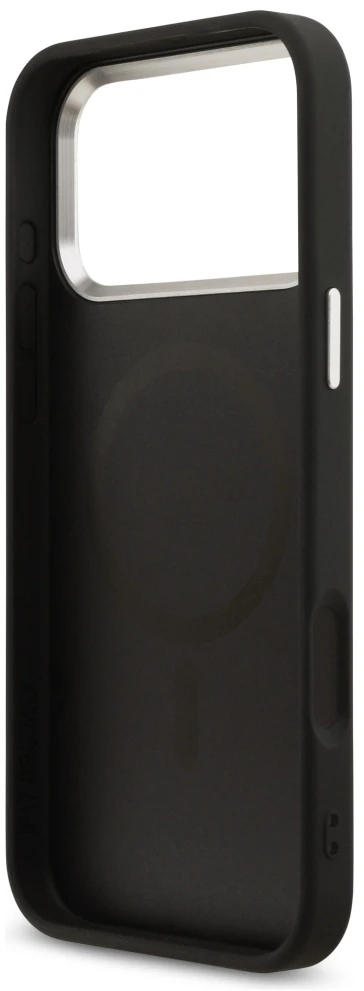 Dėklas Guess 4G Triangle Logo MagSafe Case for iPhone 17 Pro Max / 18 Pro Max - Juodas & Sidabrinis