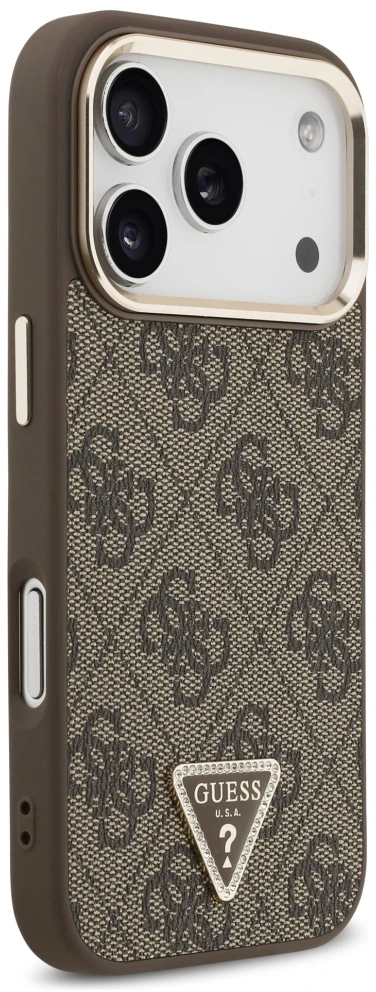 Dėklas Guess 4G Triangle Logo MagSafe do iPhone 18 Pro / 17 Pro ruda