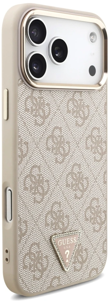 Dėklas Guess 4G Triangle Logo MagSafe Case for iPhone 17 Pro Max / 18 Pro Max - Rose Gold