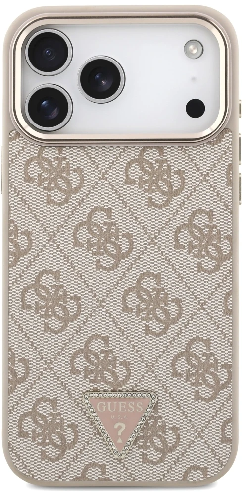 Dėklas Guess 4G Triangle Logo MagSafe Case for iPhone 17 Pro Max / 18 Pro Max - Rose Gold