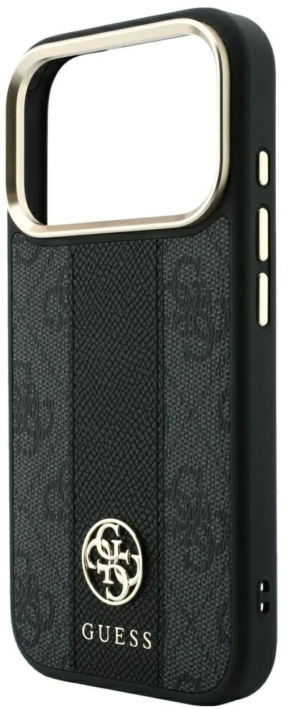 Dėklas Guess 4G with Stripe Round and Classic Logos MagSafe do iPhone 18 Pro Max / 17 Pro Max juoda