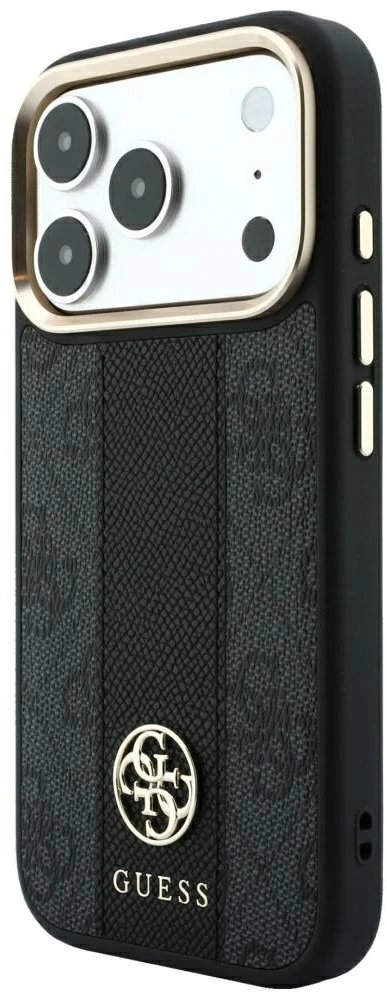 Dėklas Guess 4G with Stripe Round and Classic Logos MagSafe do iPhone 18 Pro Max / 17 Pro Max juoda