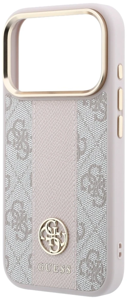 Dėklas Guess 4G with Stripe Round and Classic Logos MagSafe do iPhone 18 Pro / 17 Pro rožinė