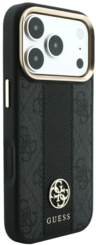 Dėklas Guess 4G with Stripe Round and Classic Logos MagSafe do iPhone 18 Pro Max / 17 Pro Max juoda