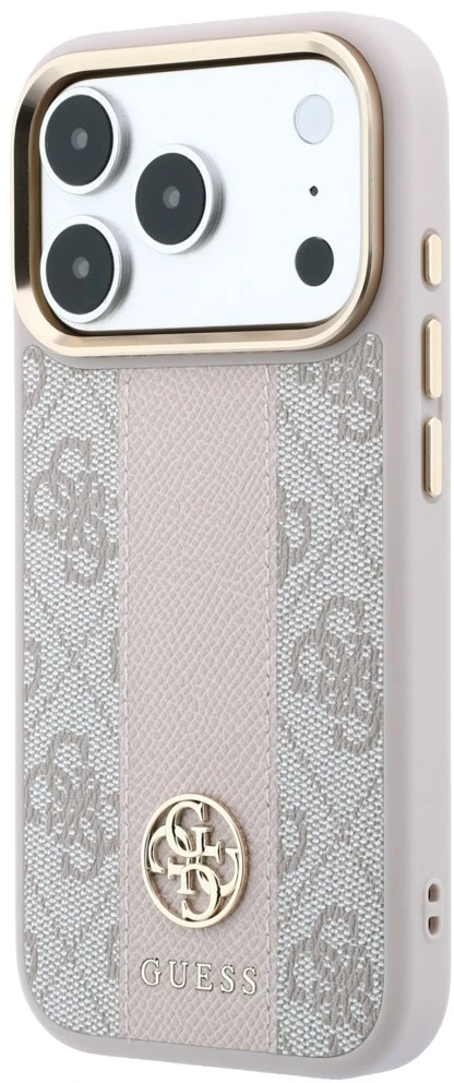 Dėklas Guess 4G with Stripe Round and Classic Logos MagSafe do iPhone 18 Pro / 17 Pro rožinė