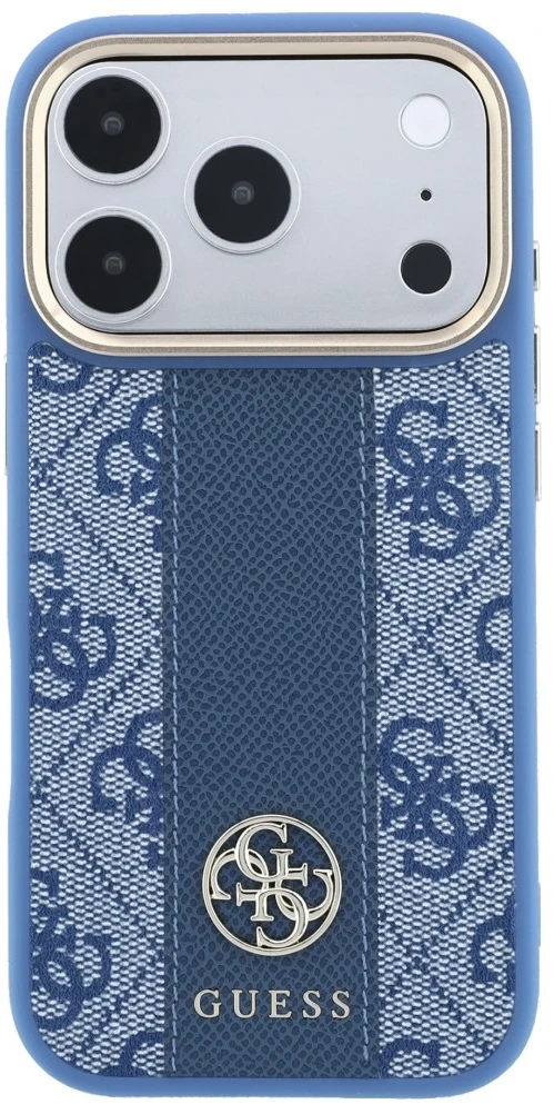 Dėklas Guess 4G with Stripe Round and Classic Logos MagSafe do iPhone 18 Pro Max / 17 Pro Max mėlyna