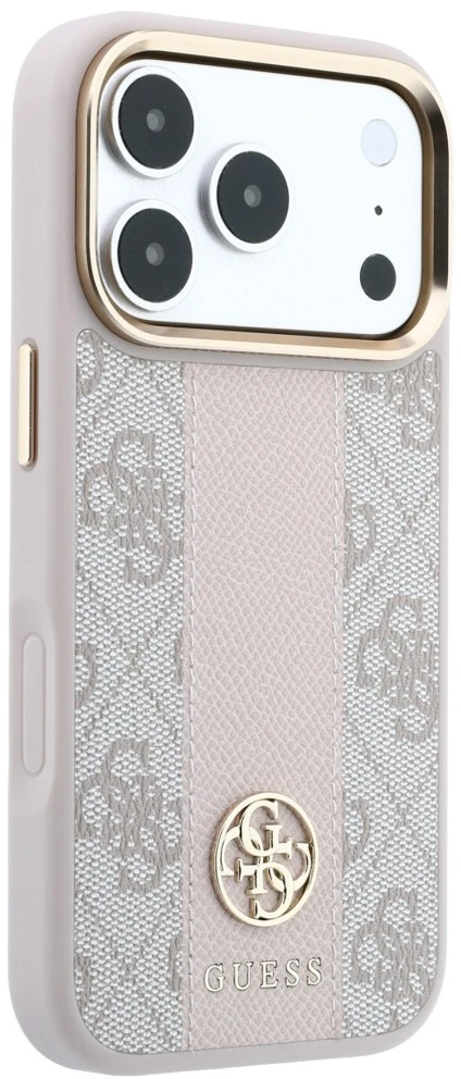 Dėklas Guess 4G with Stripe Round and Classic Logos MagSafe do iPhone 18 Pro Max / 17 Pro Max rožinė