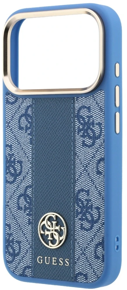 Dėklas Guess 4G with Stripe Round and Classic Logos MagSafe do iPhone 18 Pro / 17 Pro mėlyna