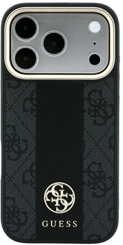 Dėklas Guess 4G with Stripe Round and Classic Logos MagSafe do iPhone 18 Pro Max / 17 Pro Max juoda