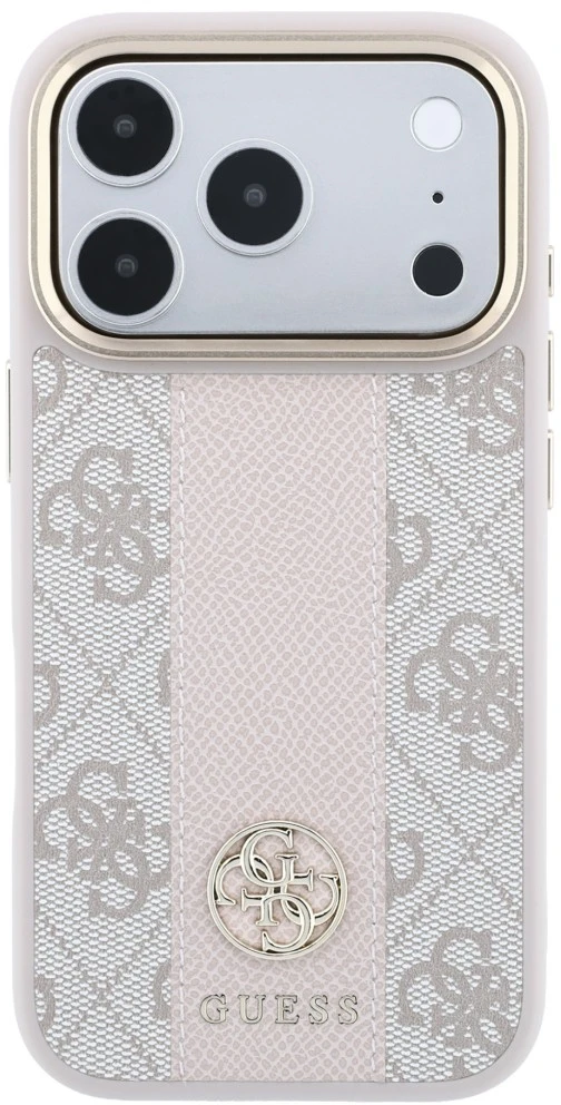 Dėklas Guess 4G with Stripe Round and Classic Logos MagSafe do iPhone 18 Pro / 17 Pro rožinė