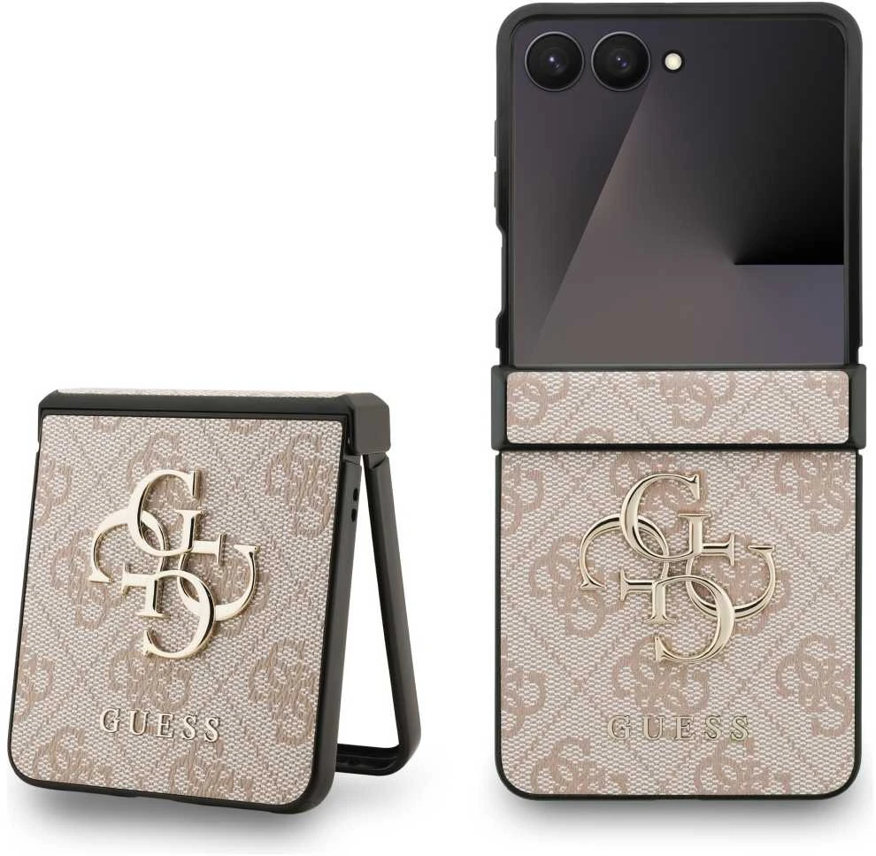 Guess Big 4G Logo Classic Logo dėklas skirtas Samsung Galaxy Z Flip7 rožinės spalvos