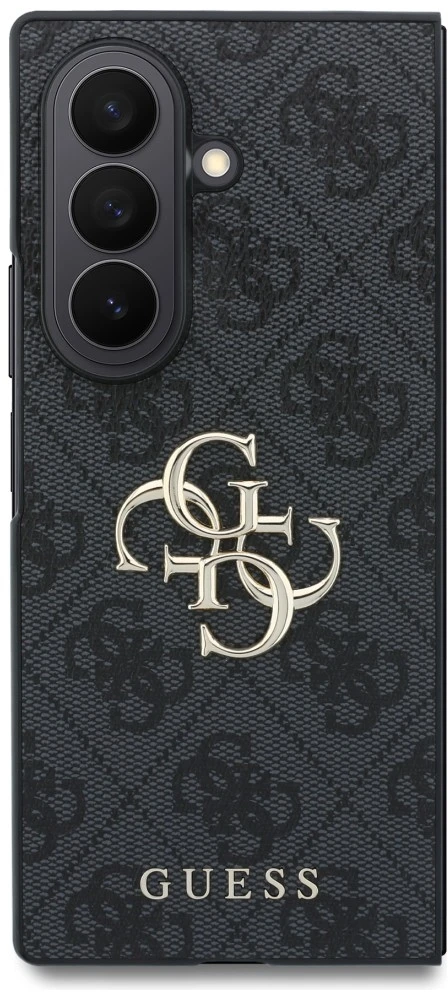Guess PU 4G Metal Logo dėklas Samsung Galaxy Z Fold 8 Ultra pilkos spalvos