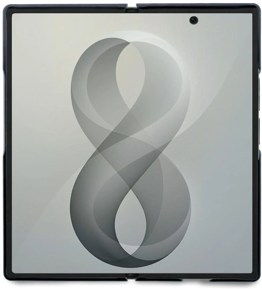 Guess PU 4G Metal Logo dėklas Samsung Galaxy Z Fold 8 Ultra pilkos spalvos
