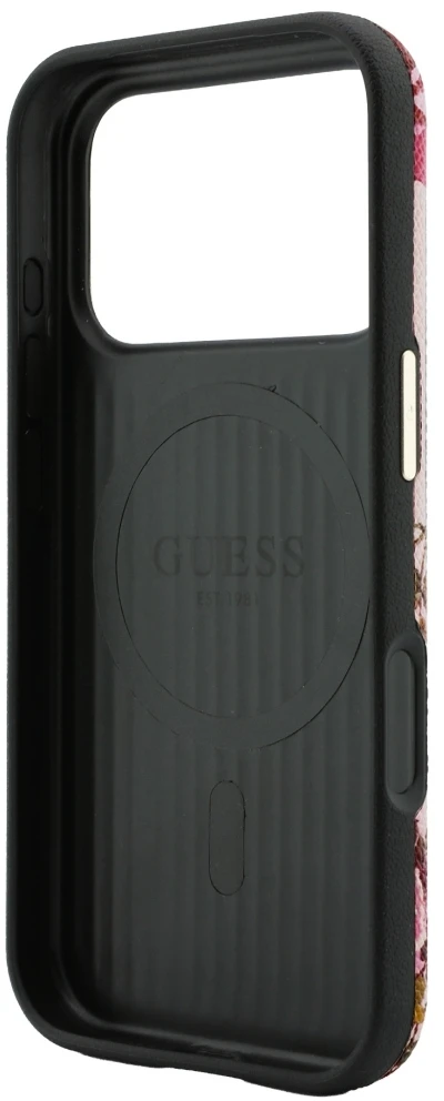 Dėklas Guess Blossom Roses Print MagSafe do iPhone 18 Pro / 17 Pro rožinė