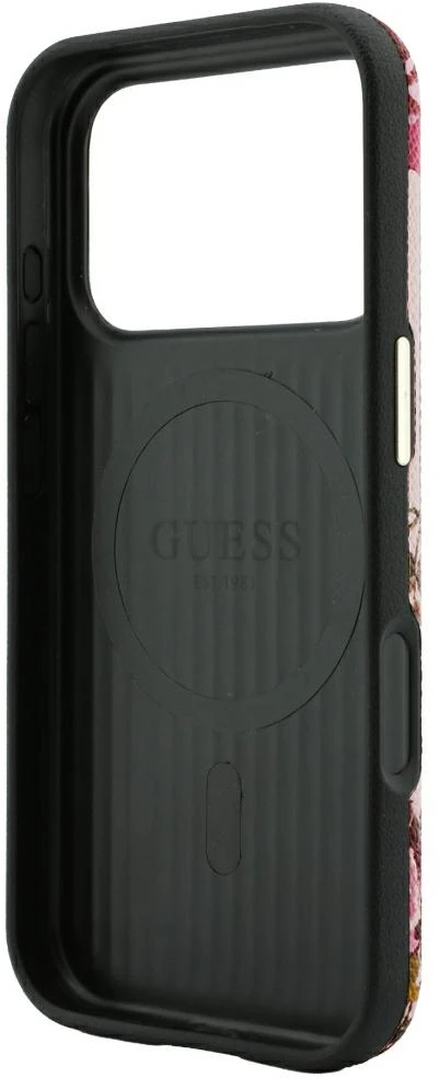 Dėklas Guess Blossom Roses Print MagSafe do iPhone 18 Pro Max / 17 Pro Max rožinė