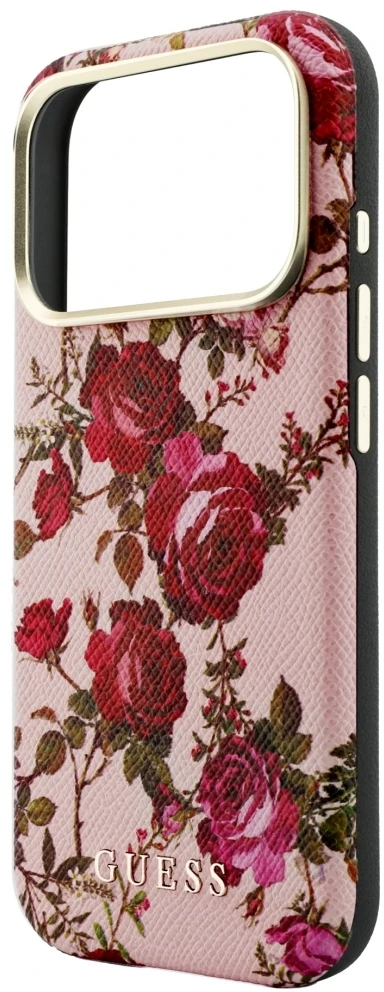 Dėklas Guess Blossom Roses Print MagSafe do iPhone 18 Pro Max / 17 Pro Max rožinė