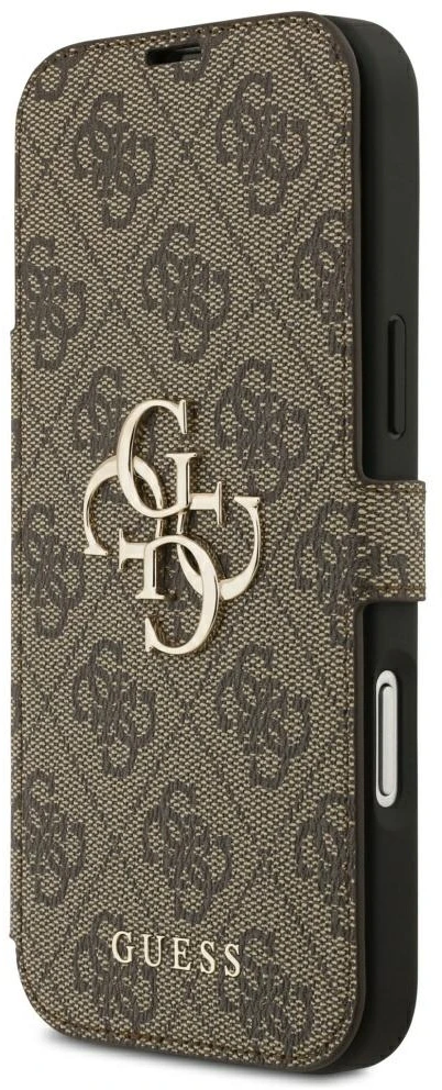 Dėklas Guess Book 4G Metal Logo do iPhone 18 Pro Max / 17 Pro Max ruda