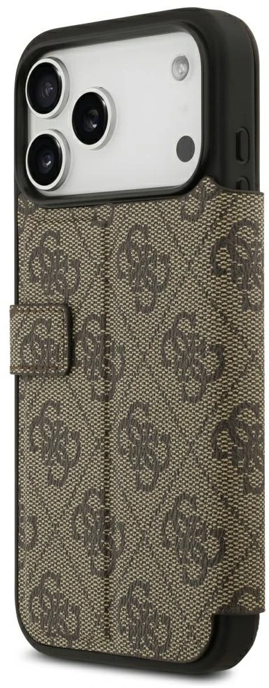 Dėklas Guess Book 4G Metal Logo do iPhone 18 Pro Max / 17 Pro Max ruda