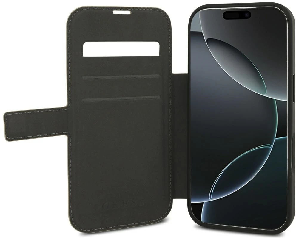 Dėklas Guess Book 4G Metal Logo do iPhone 18 Pro / 17 Pro rožinė