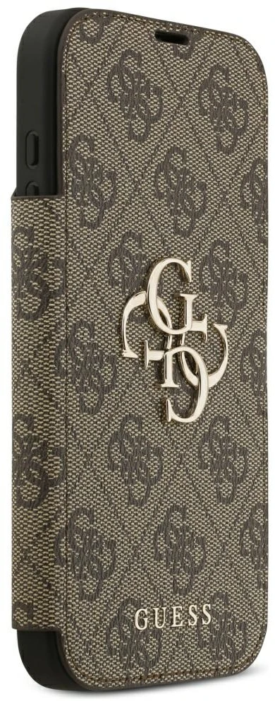 Dėklas Guess Book 4G Metal Logo do iPhone 18 Pro Max / 17 Pro Max ruda