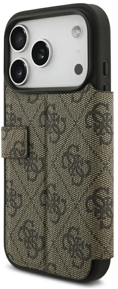 Dėklas Guess Book 4G Metal Logo do iPhone 18 Pro / 17 Pro ruda