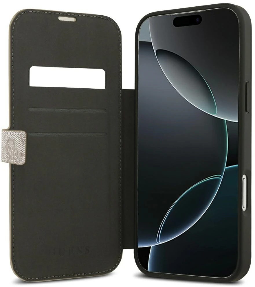 Dėklas Guess Book 4G Metal Logo do iPhone 18 Pro Max / 17 Pro Max rožinė