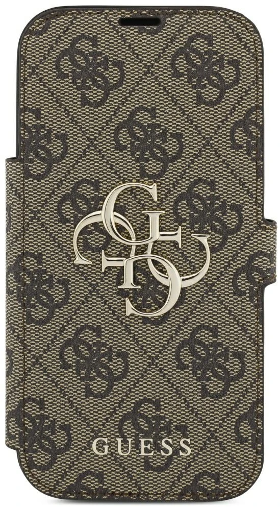 Dėklas Guess Book 4G Metal Logo do iPhone 18 Pro / 17 Pro ruda