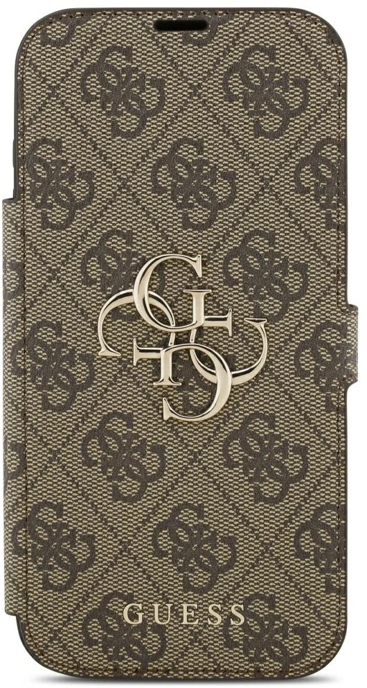 Dėklas Guess Book 4G Metal Logo do iPhone 18 Pro Max / 17 Pro Max ruda