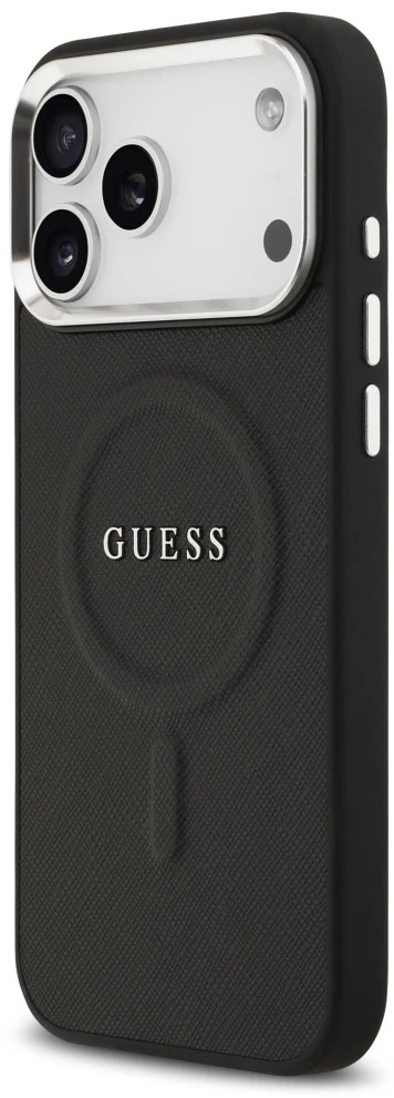 Dėklas Guess Classic Logo MagSafe telefonui 18 Pro Max / 17 Pro Max juodas