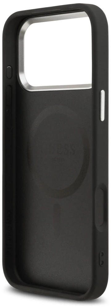 Dėklas Guess Classic Logo MagSafe telefonui 18 Pro Max / 17 Pro Max juodas