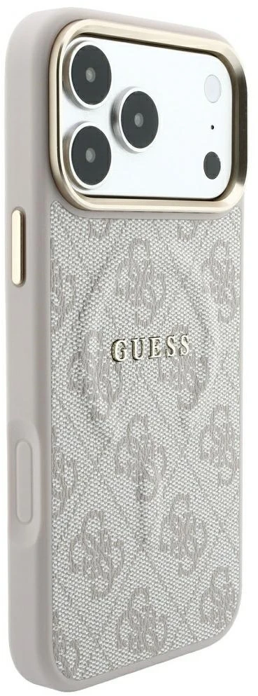 Guess Embossed 4G Classic MagSafe Dėklas skirtas iPhone 18 Pro / iPhone 17 Pro Rožinė