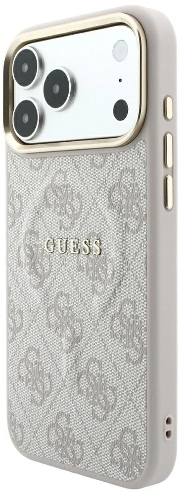 Guess Embossed 4G Classic MagSafe Dėklas skirtas iPhone 18 Pro / iPhone 17 Pro Rožinė