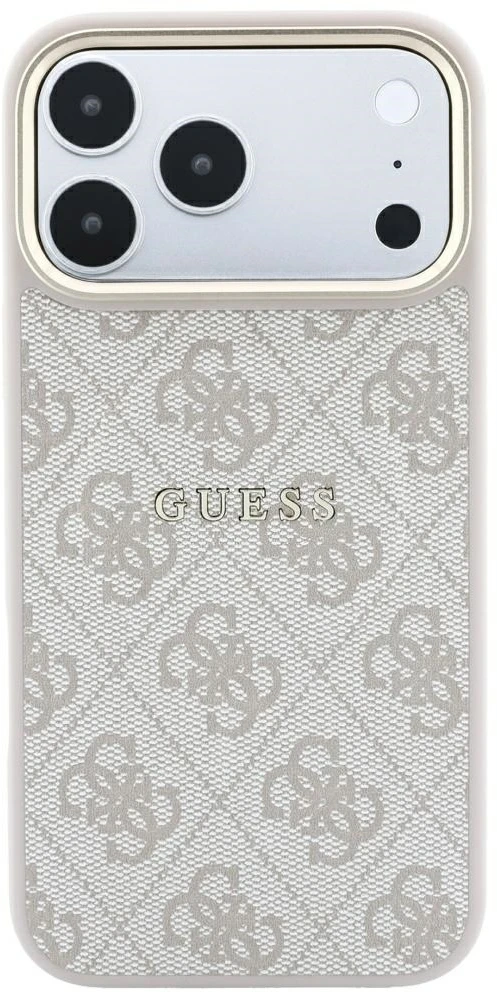 Guess Embossed 4G Classic MagSafe Dėklas skirtas iPhone 18 Pro / iPhone 17 Pro Rožinė