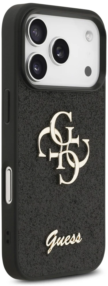 Dėklas Guess Fixed Glitter Big 4G Case for iPhone 17 Pro / 18 Pro - Juodas