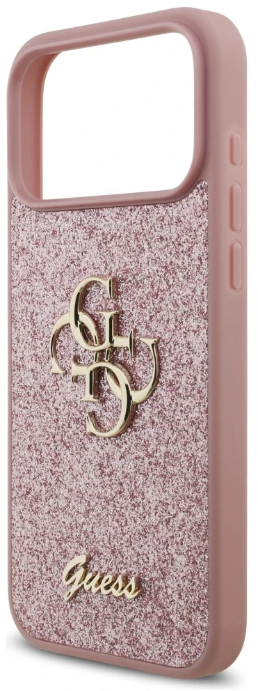 Dėklas Guess Fixed Glitter Big 4G do iPhone 18 Pro Max / 17 Pro Max rožinė