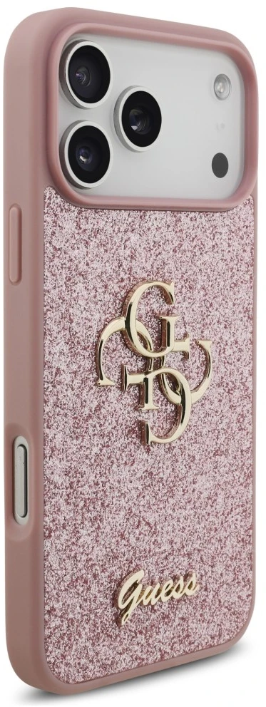 Dėklas Guess Fixed Glitter Big 4G do iPhone 18 Pro Max / 17 Pro Max rožinė