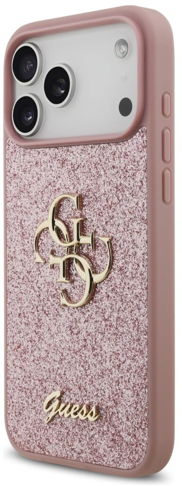 Dėklas Guess Fixed Glitter Big 4G do iPhone 18 Pro Max / 17 Pro Max rožinė
