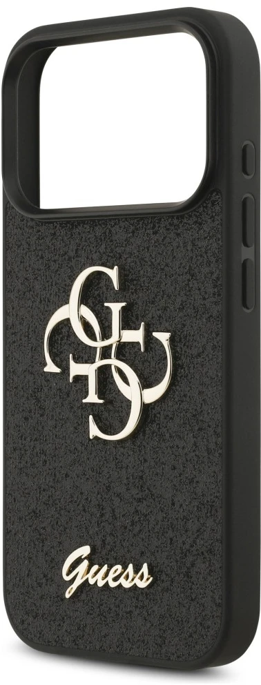 Dėklas Guess Fixed Glitter Big 4G Case for iPhone 17 Pro / 18 Pro - Juodas