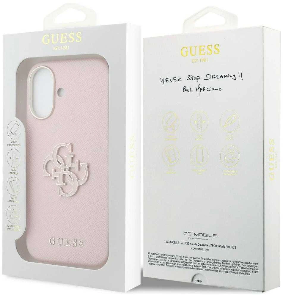 GUESS dėklas, skirtas IPHONE 17 GUHCP17S5PS4RGGP (PU FW Resin Logo) rožinis