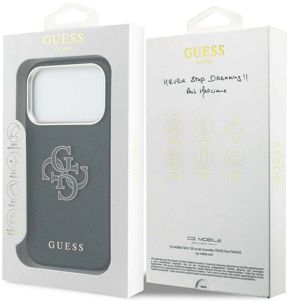 Dėklas GUESS case for IPHONE 17 Pro Max GUHCP17X5PS4RGGK (PU FW Resin Logo) juodas