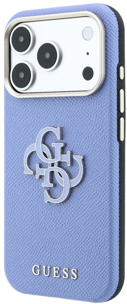 Dėklas Guess Grained & Big Resin Logo do iPhone 18 Pro Max / 17 Pro Max mėlyna