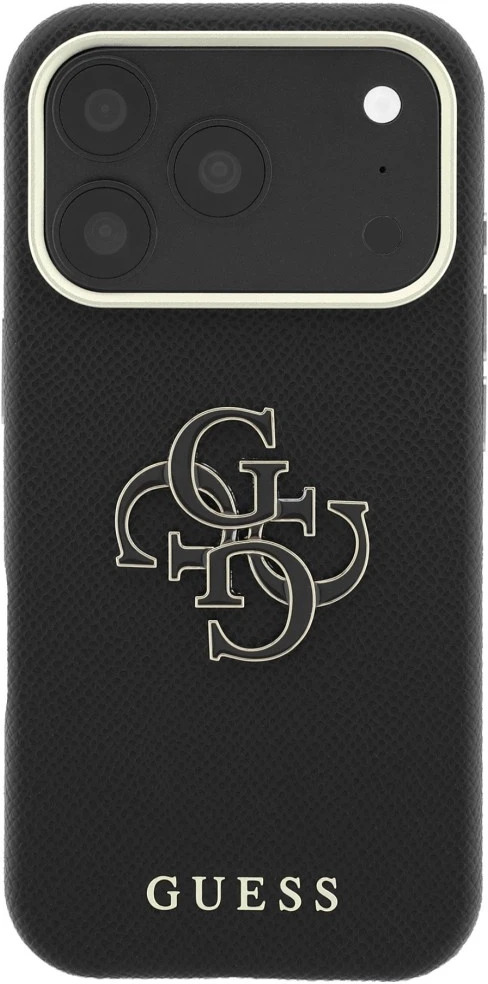 Dėklas Guess Grained & Big Resin Logo do iPhone 18 Pro / 17 Pro juoda