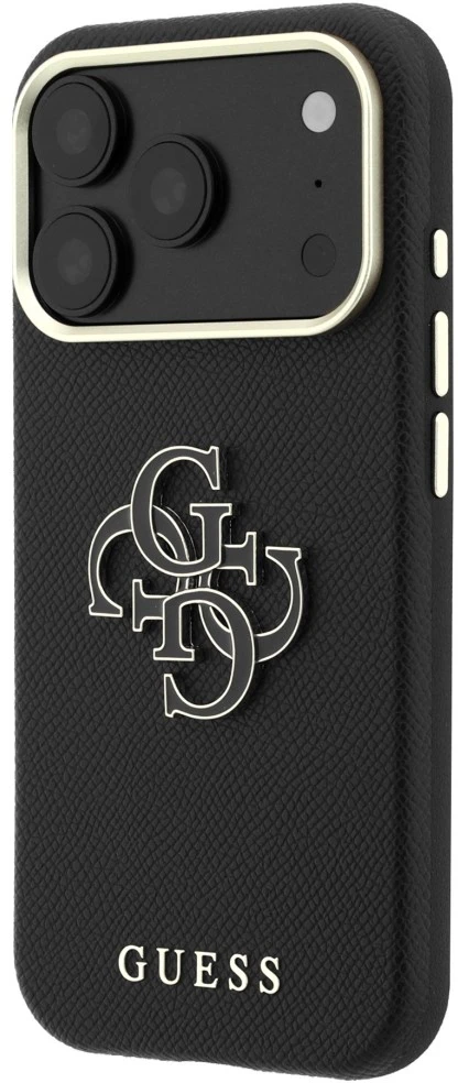Dėklas Guess Grained & Big Resin Logo do iPhone 18 Pro / 17 Pro juoda