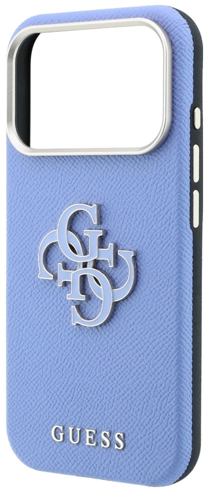 Dėklas Guess Grained & Big Resin Logo do iPhone 18 Pro Max / 17 Pro Max mėlyna