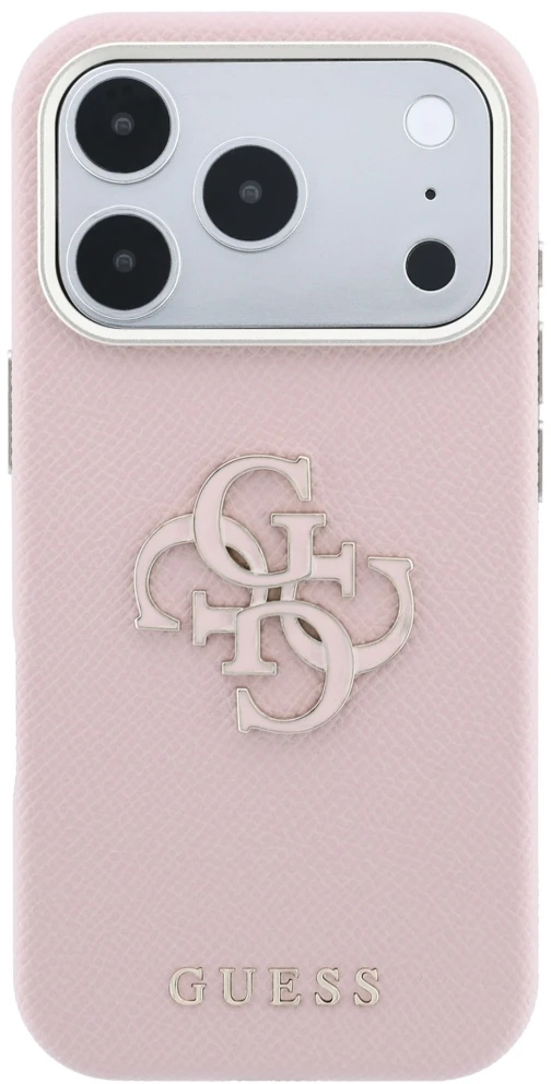 Dėklas Guess Grained & Big Resin Logo do iPhone 18 Pro Max / 17 Pro Max rožinė