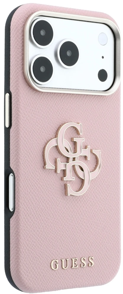 Dėklas Guess Grained & Big Resin Logo do iPhone 18 Pro Max / 17 Pro Max rožinė